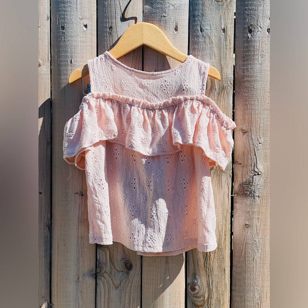 Zara Kids Eyelet Pink Ruffle Outfit Top & Skirt Outfit - Picture 3 of 10
